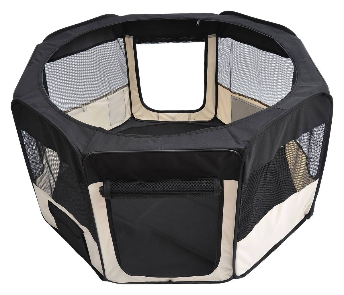 PawHut Welpenauslauf schwarz Polyester