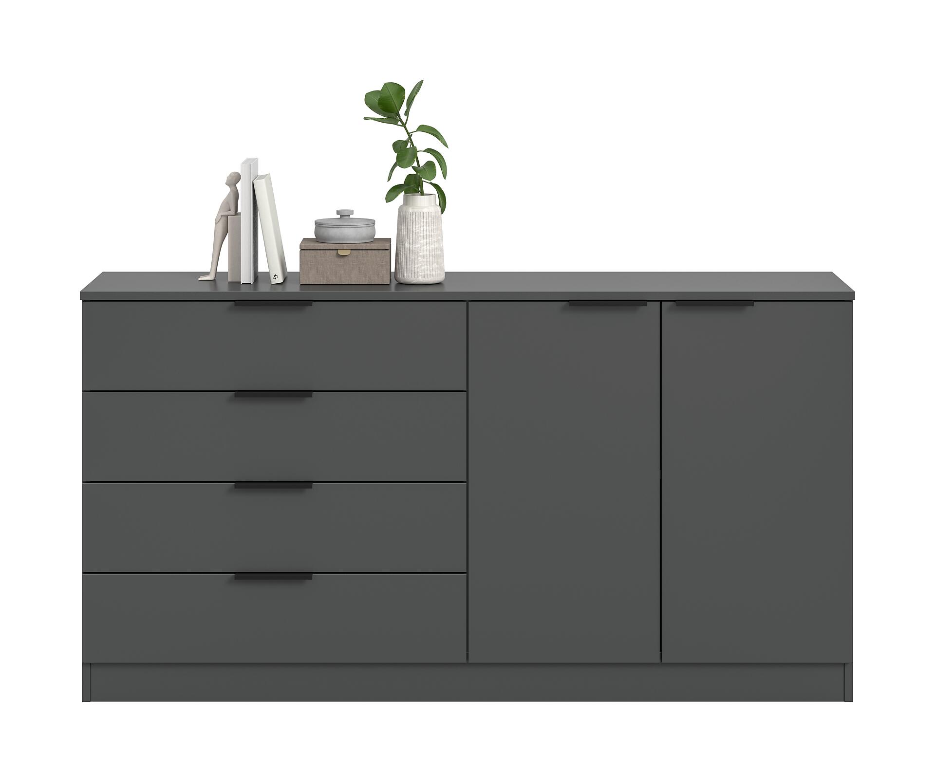 Kommode KOPENHAGEN anthrazit B/H/T: ca. 148x79x35 cm