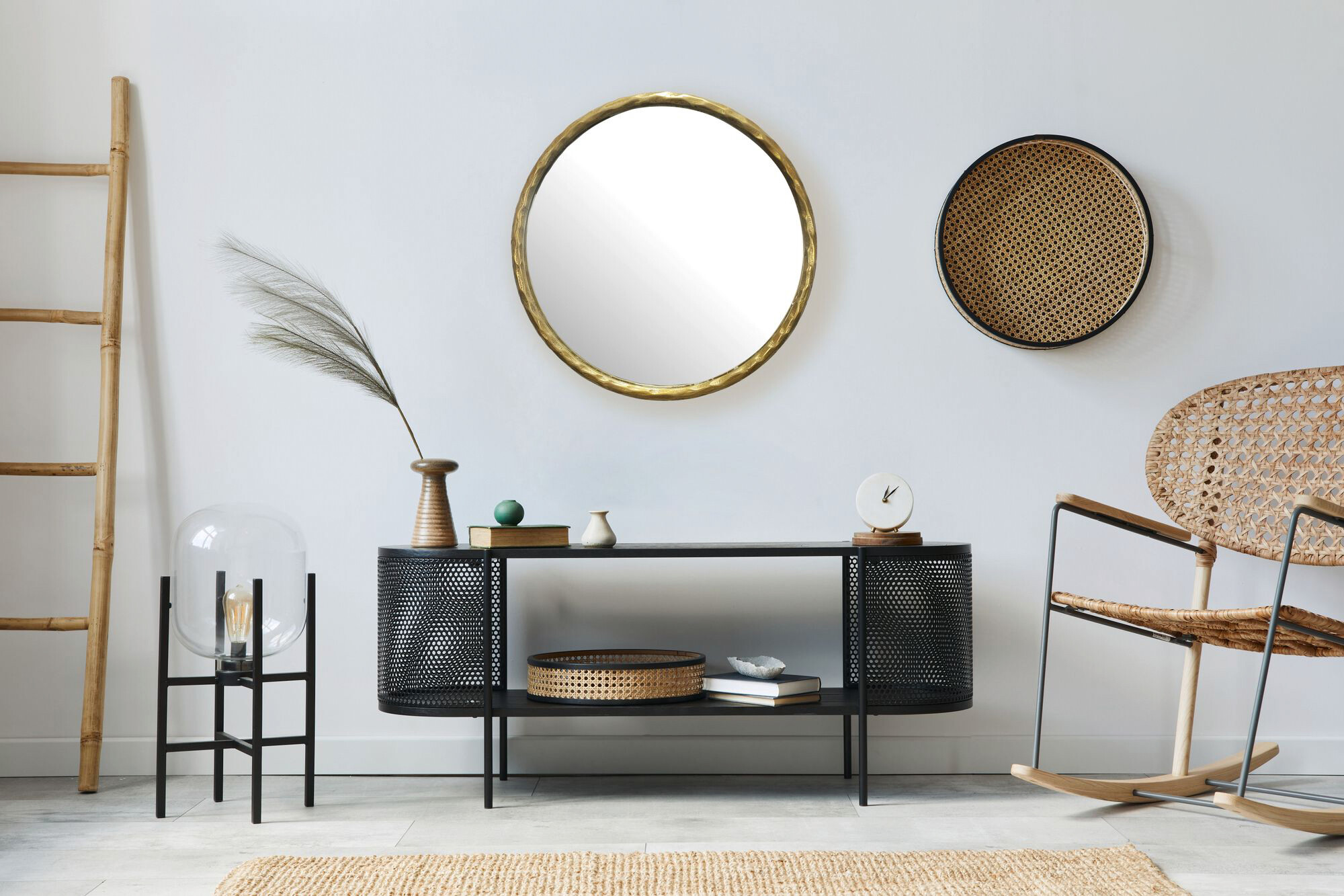 Wohnling Wandspiegel gold Metall T/D: ca. 4x60 cm