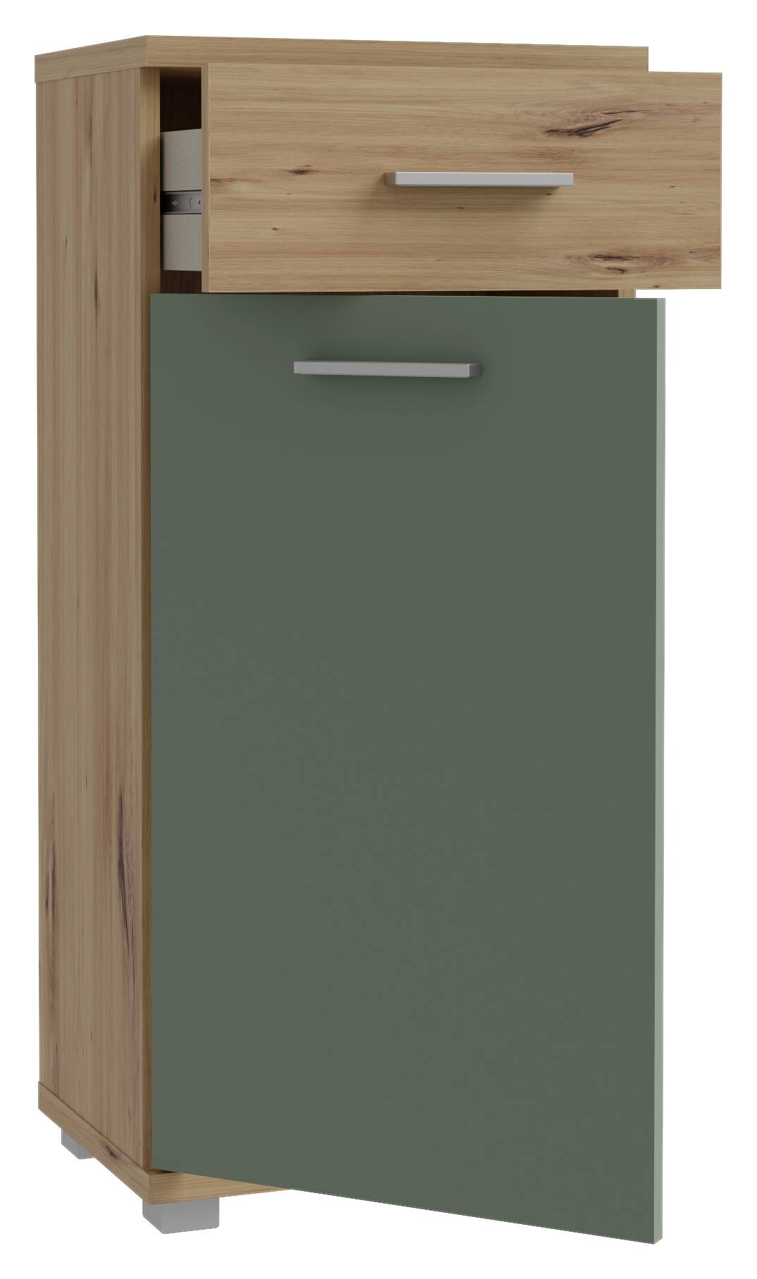 Badkommode Eiche Artisan Nachbildung salbei B/H/T: ca. 40x88x29 cm