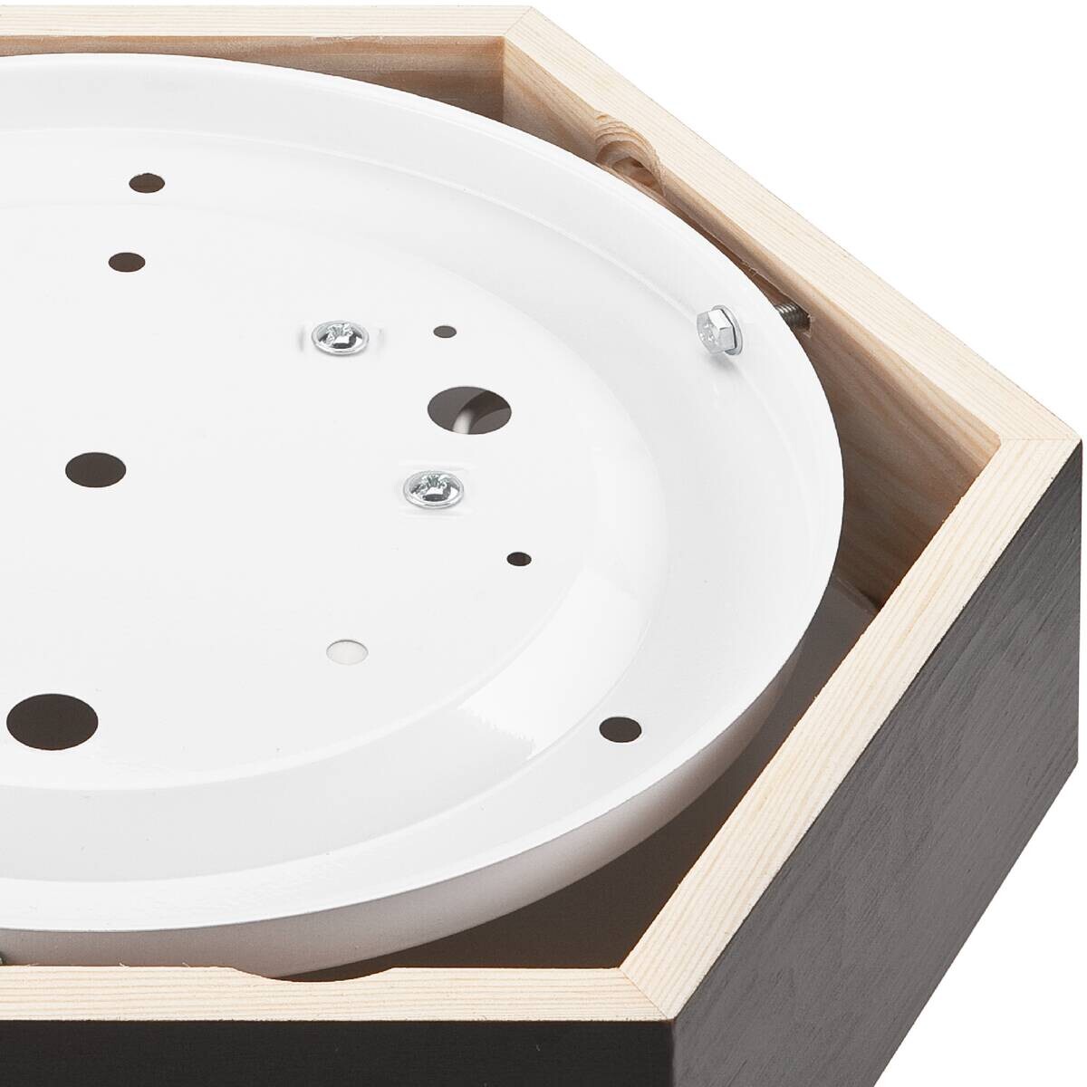 Lamkur Deckenleuchte dunkelbraun Glas Holz B/H/L: ca. 33x12x33 cm 1 Brennstellen