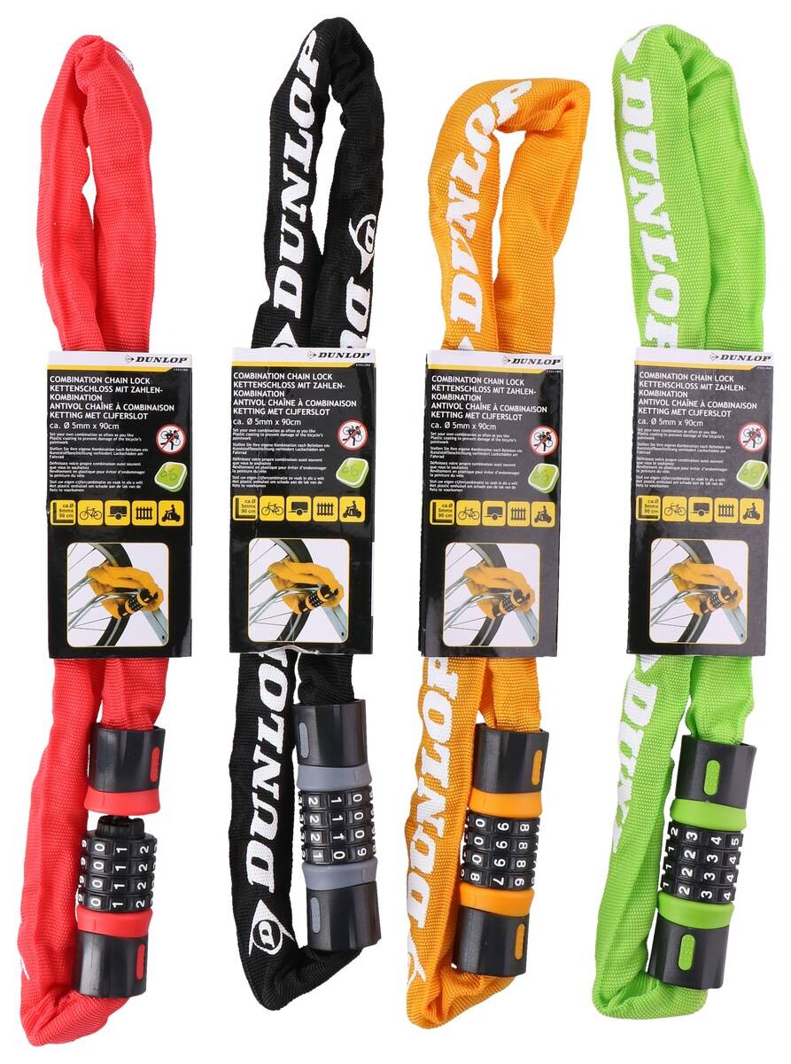 Dunlop Zahlen-Kettenschloss L/D: ca. 90x0,05 cm