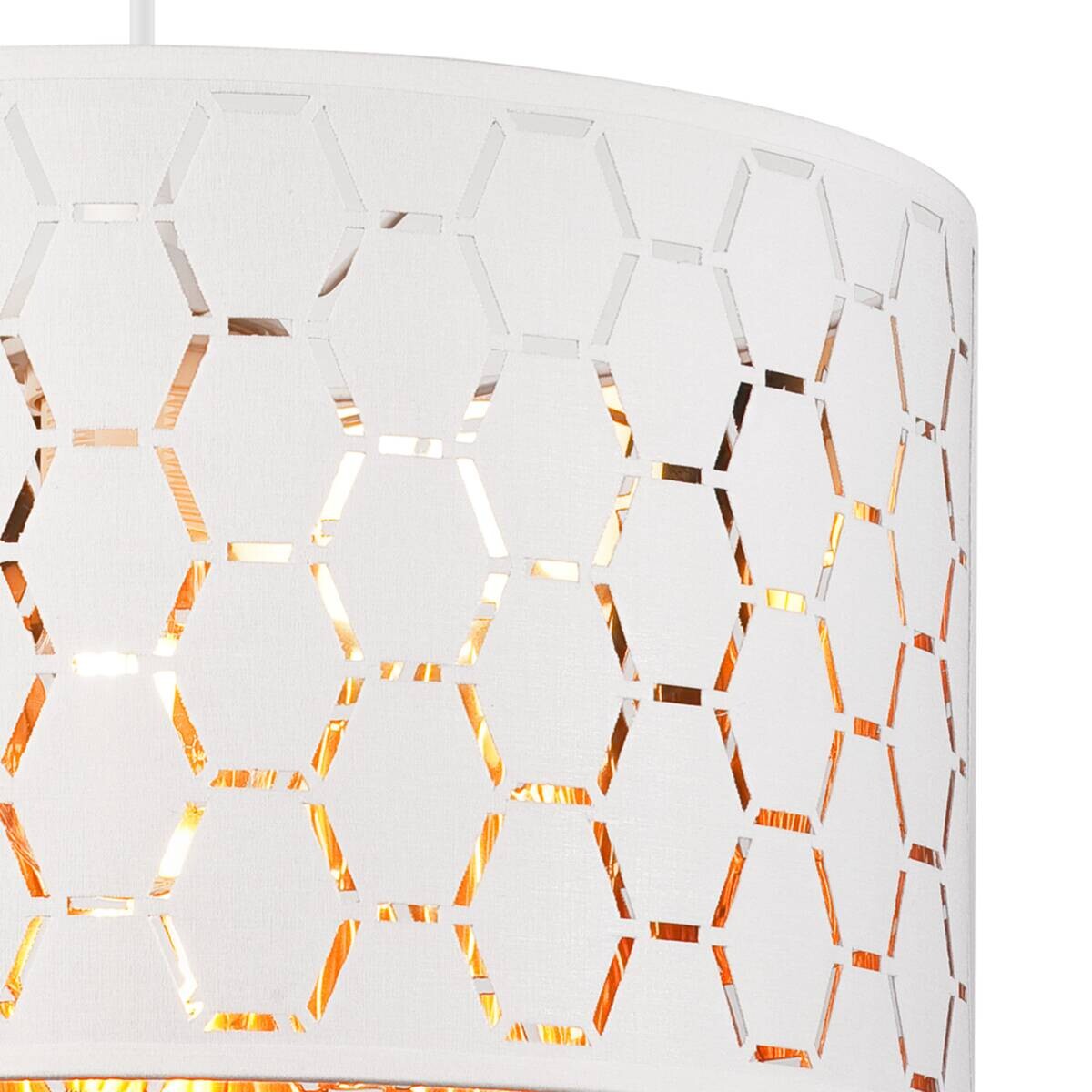 Lamkur Pendelleuchte weiß Holz B/H/L: ca. 37x23x37 cm E27 1 Brennstellen