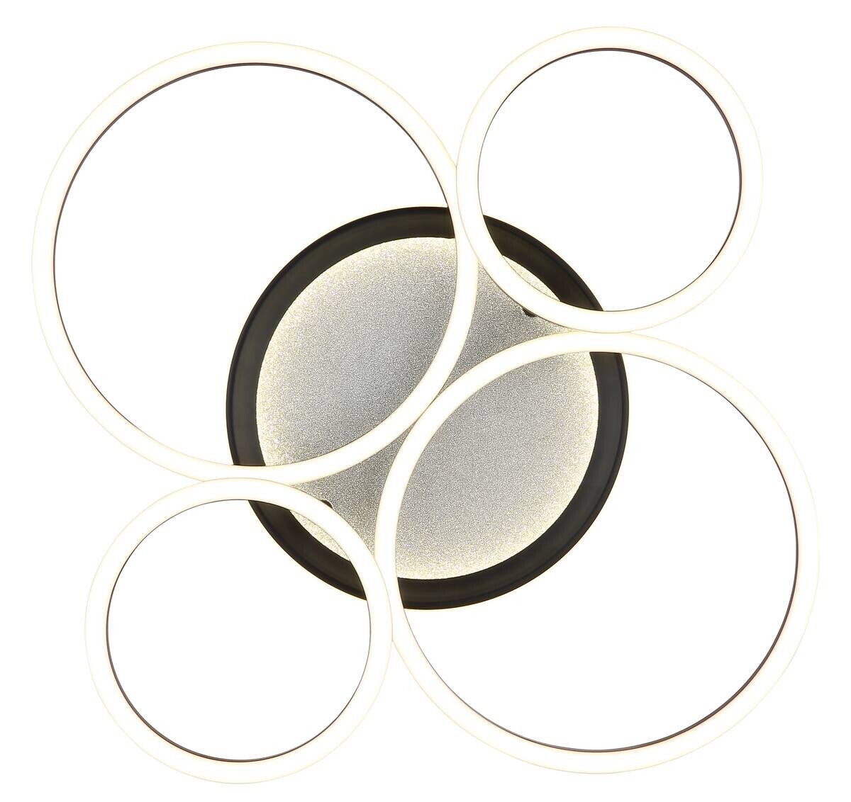 GLOBO LED-Deckenleuchte Alvis schwarz silber Metall Kunststoff B/H/T: ca. 72,2x10x51,7 cm