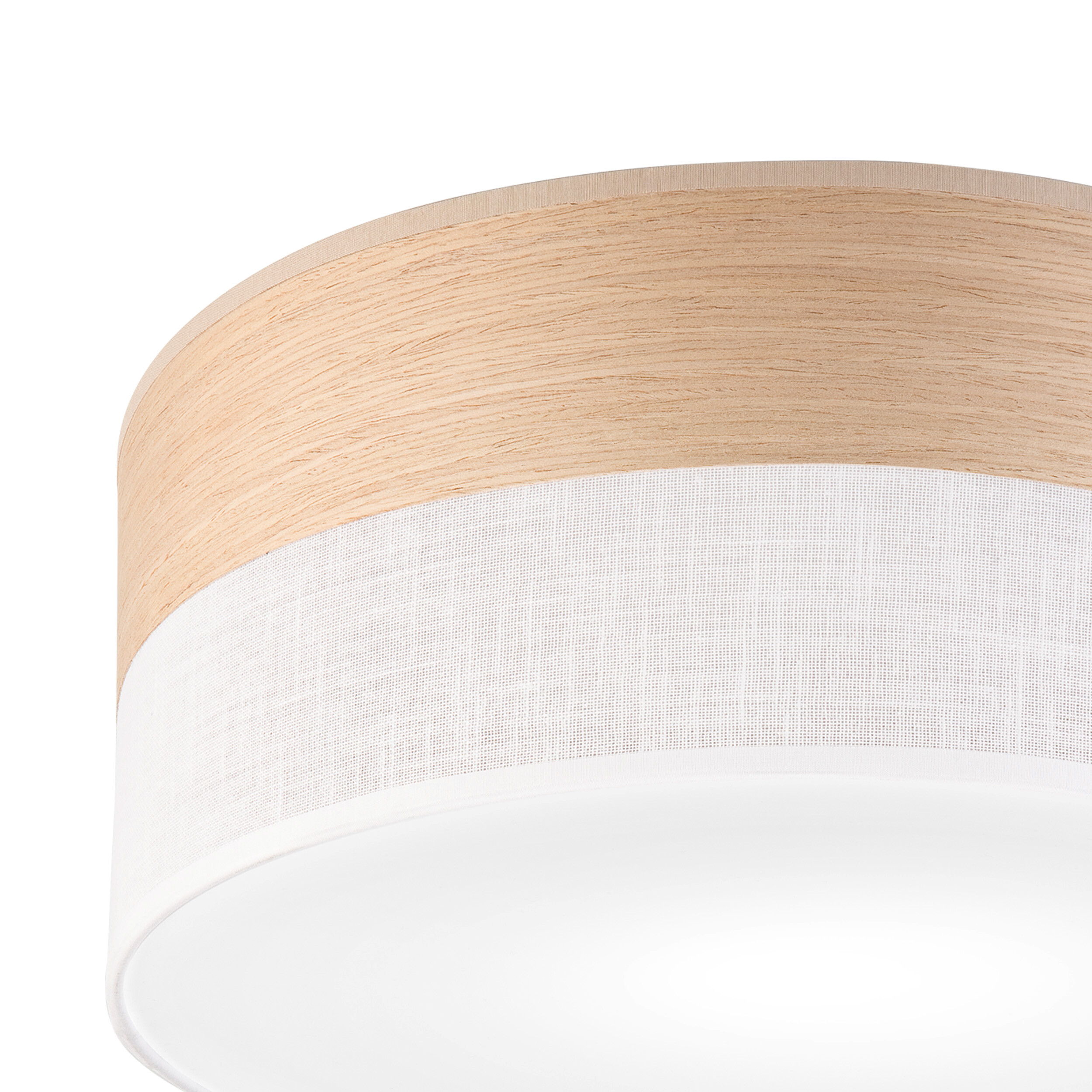 Lamkur Deckenleuchte weiß Eiche PVC Holz B/H/L: ca. 35x15x35 cm E27 1 Brennstellen