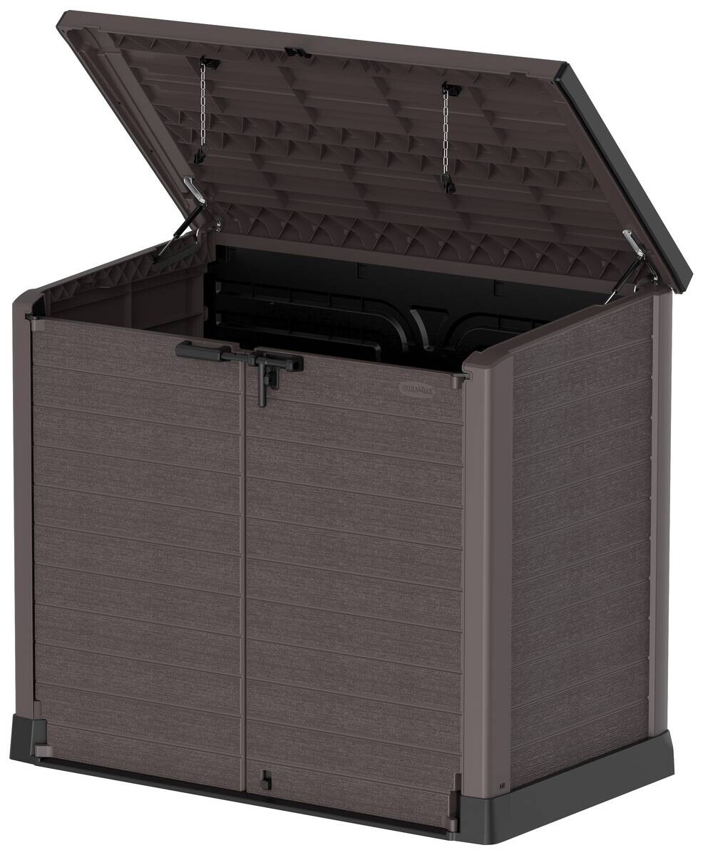 VCM Mülltonnenbox 2er StoreAway braun Kunststoff B/H/L: ca. 145x125x83 cm