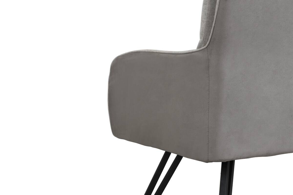 Sitzbank TINO schwarz grau Metall Microfaser B/H/T: ca. 160x94x67 cm