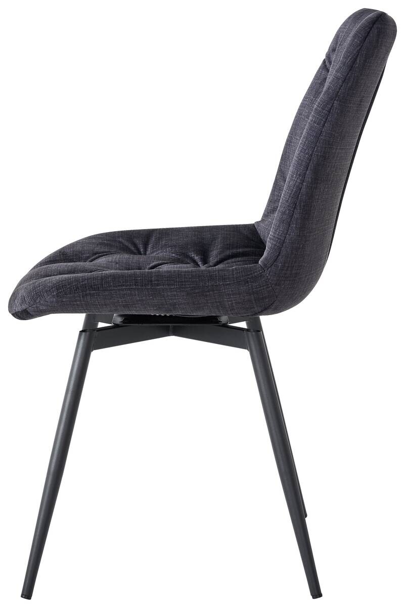 Stuhl Leslie dunkelgrau schwarz Samtoptik Metall