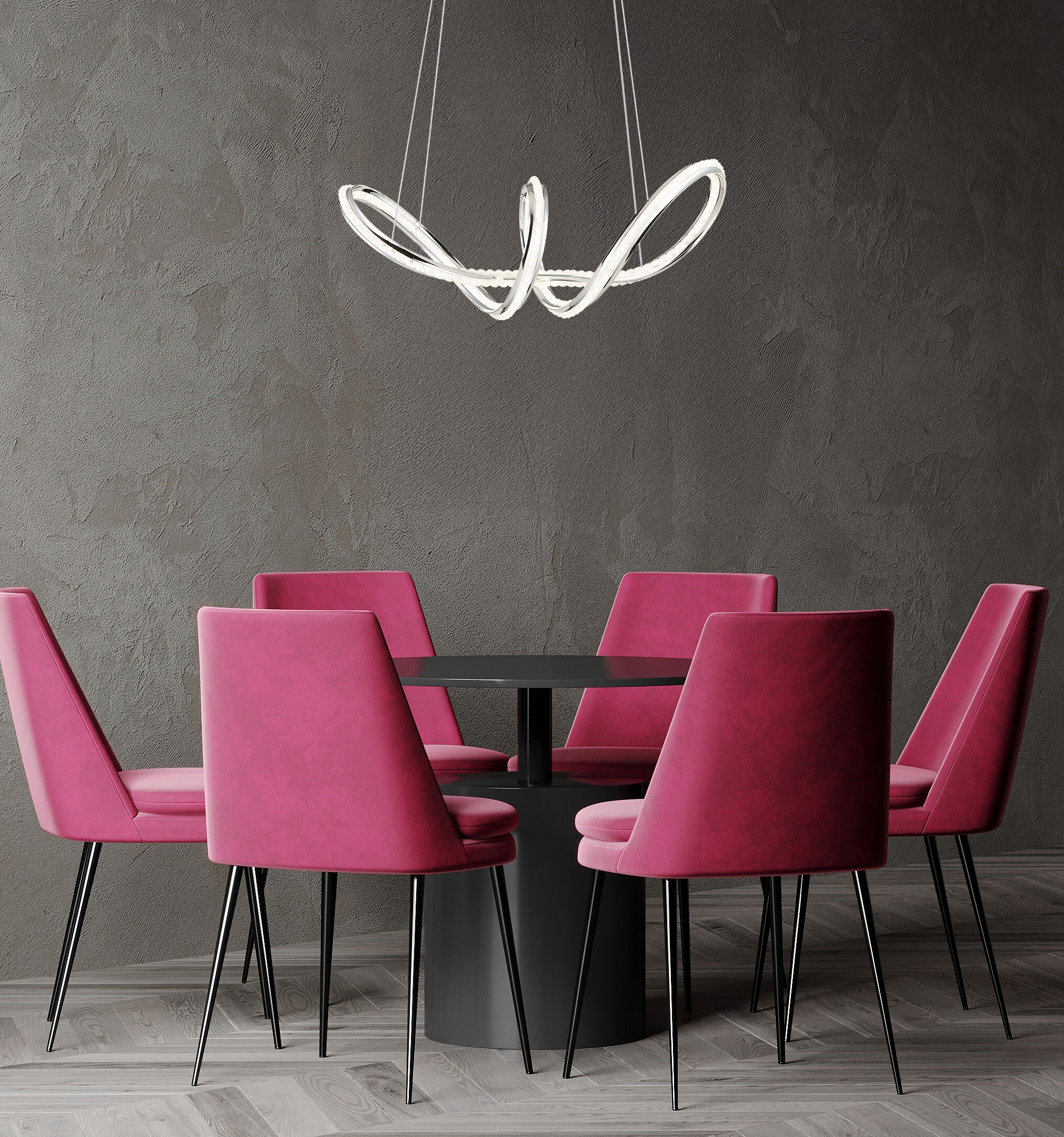 GLOBO LED-Hängeleuchte Chrom klar Metall Kunststoff B/H/L: ca. 28x120x60 cm 1.0 Brennstellen