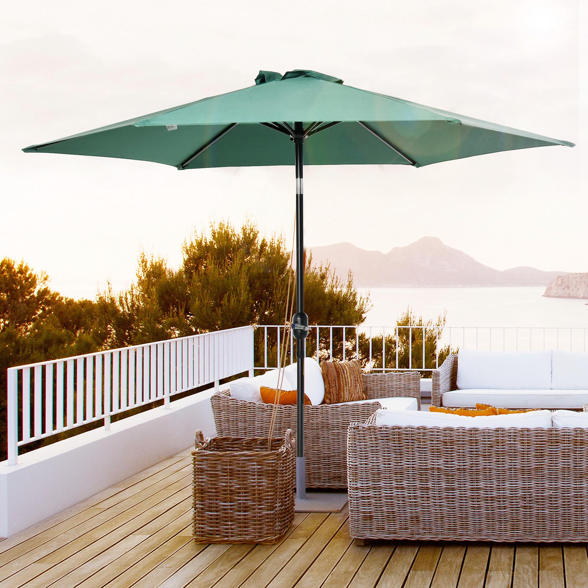 Outsunny Sonnenschirm grün Stahl B/H/L: ca. 270x235x270 cm