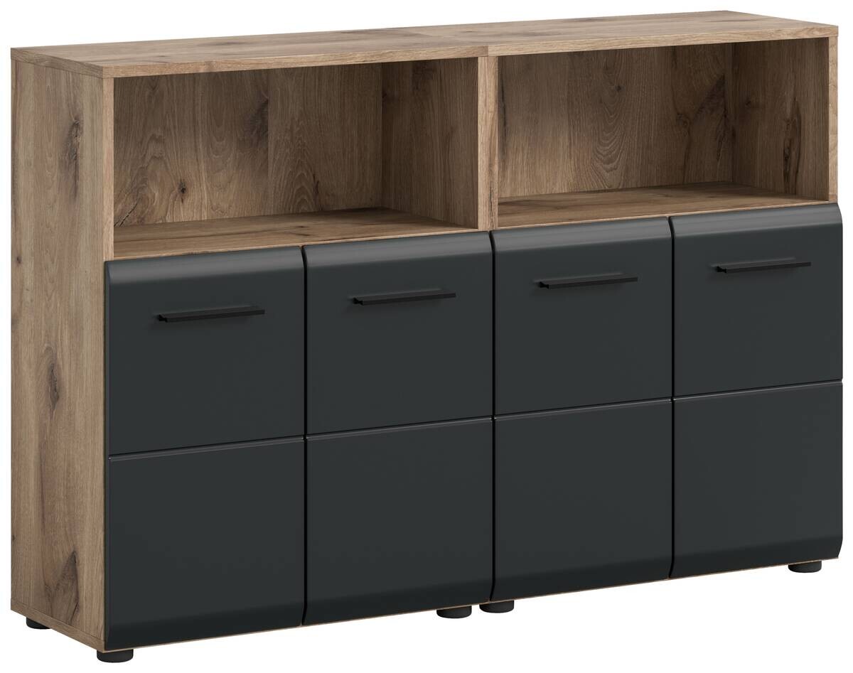 Badezimmer-Set Ice Nox Oak Nachbildung schwarz matt B/H/T: ca. 120x80x30 cm