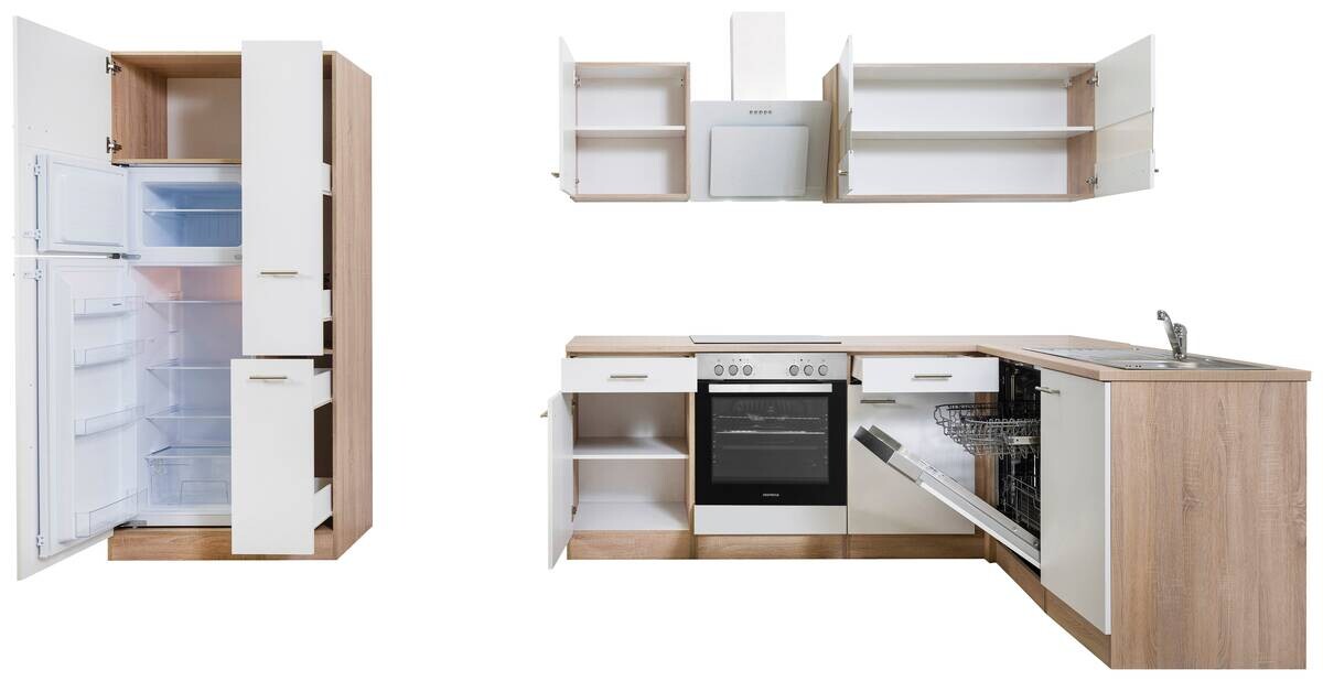 Respekta Winkelküche Economy weiß matt B/H/T: ca. 310x200x172 cm