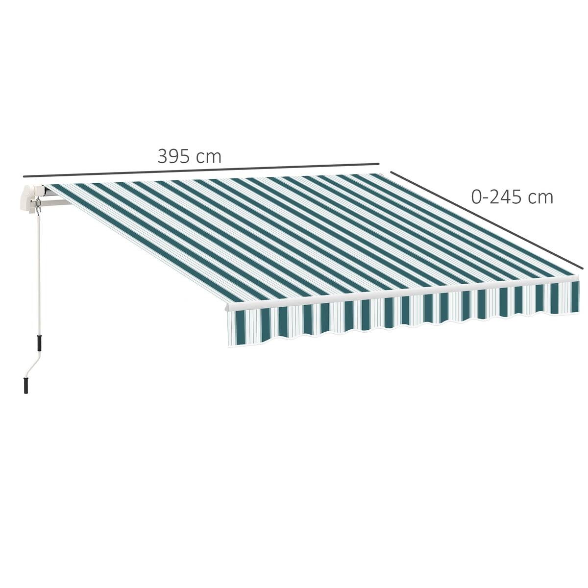 Outsunny Gelenkmarkise weiß B/L: ca. 245x395 cm