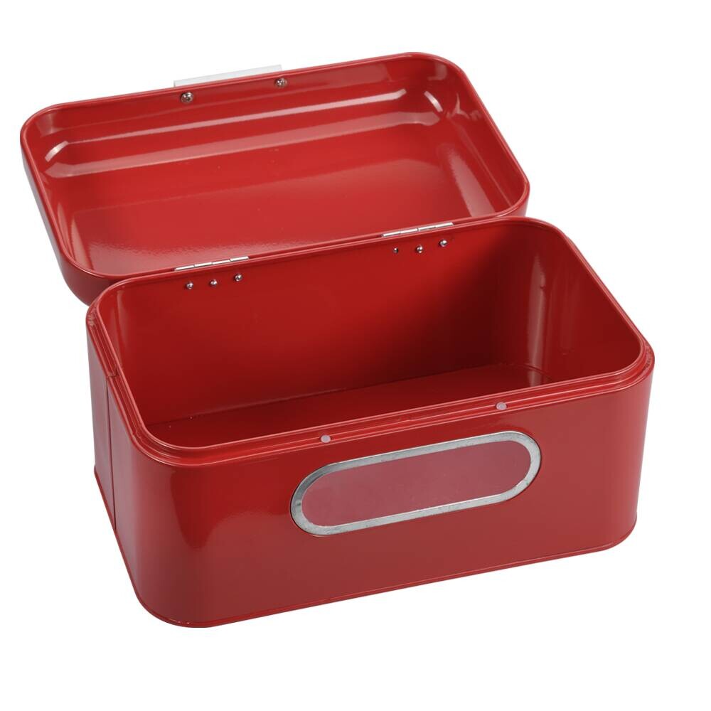 Kesper Brotkasten rot Metall B/H/L: ca. 18x15,4x30 cm
