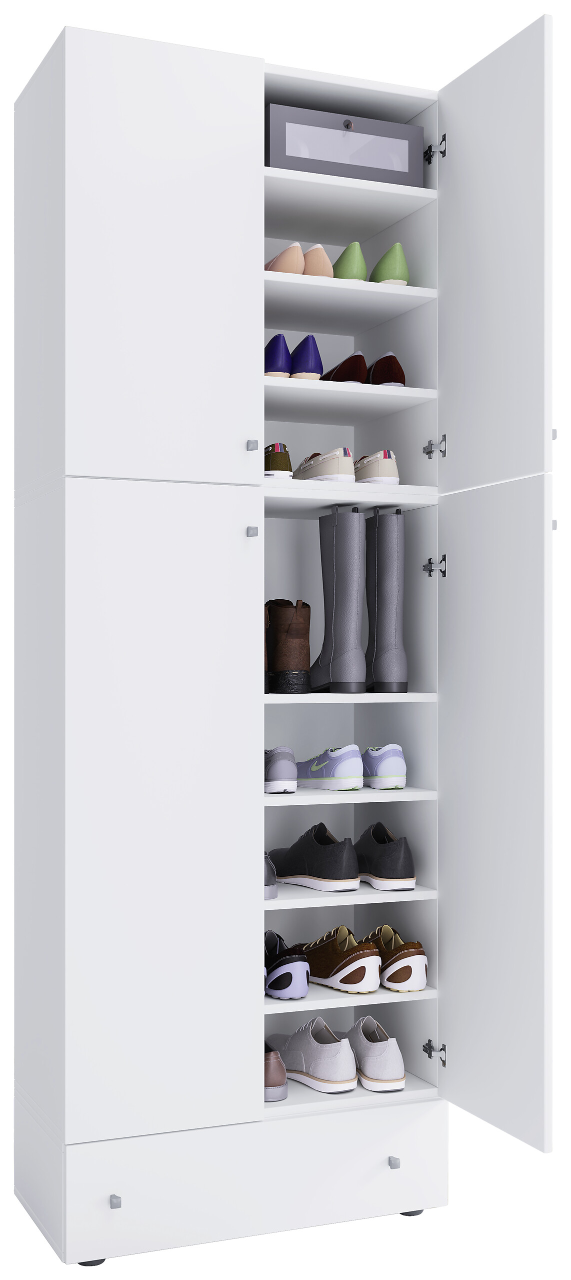 Schuhschrank Lona weiß B/H/T: ca. 70x200x39 cm Schuhschrank Lona weiß B/H/T: ca. 70x200x39 cm