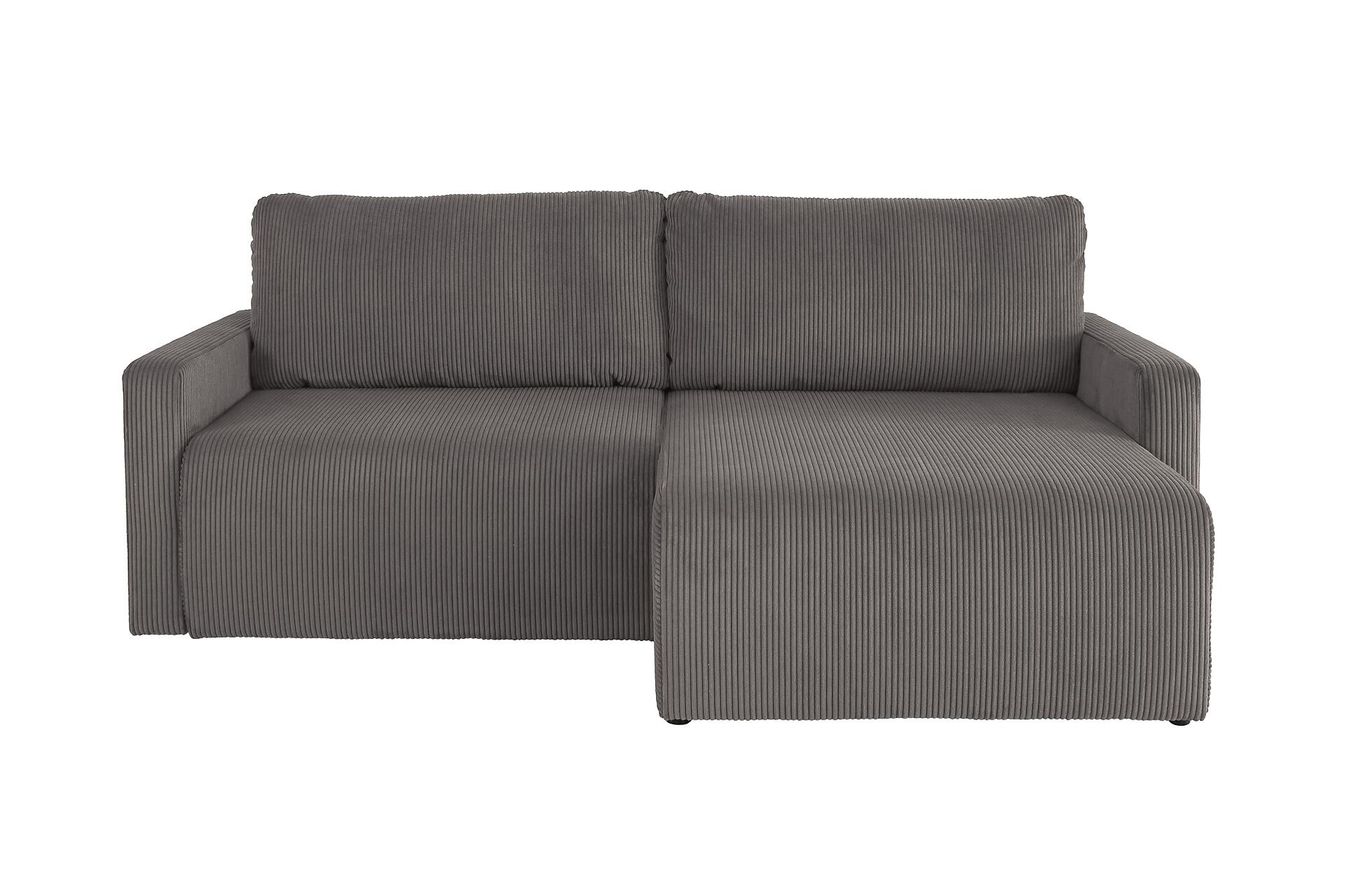 Ecksofa mit Bettfunktion und Bettkasten dunkelgrau Microfaser B/H/T: ca. 227x92x146 cm Ecksofa mit Bettfunktion und Bettkasten dunkelgrau Microfaser B/H/T: ca. 227x92x146 cm