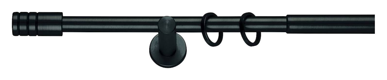 Gardinenstange schwarz Aluminium ausziehbar von ca. 160 bis 280 cm 1.0 Läufe