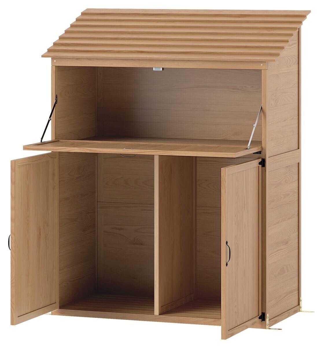 Outsunny Gartenschrank braun Holz B/H/L: ca. 54x136x110 cm