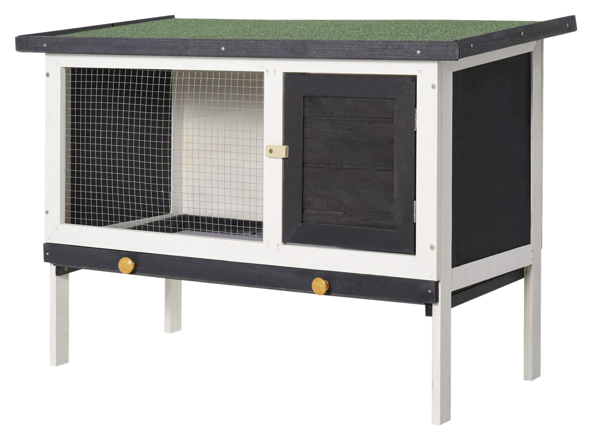 PawHut Kleintierstall grau Holz B/H/L: ca. 45x65x90 cm