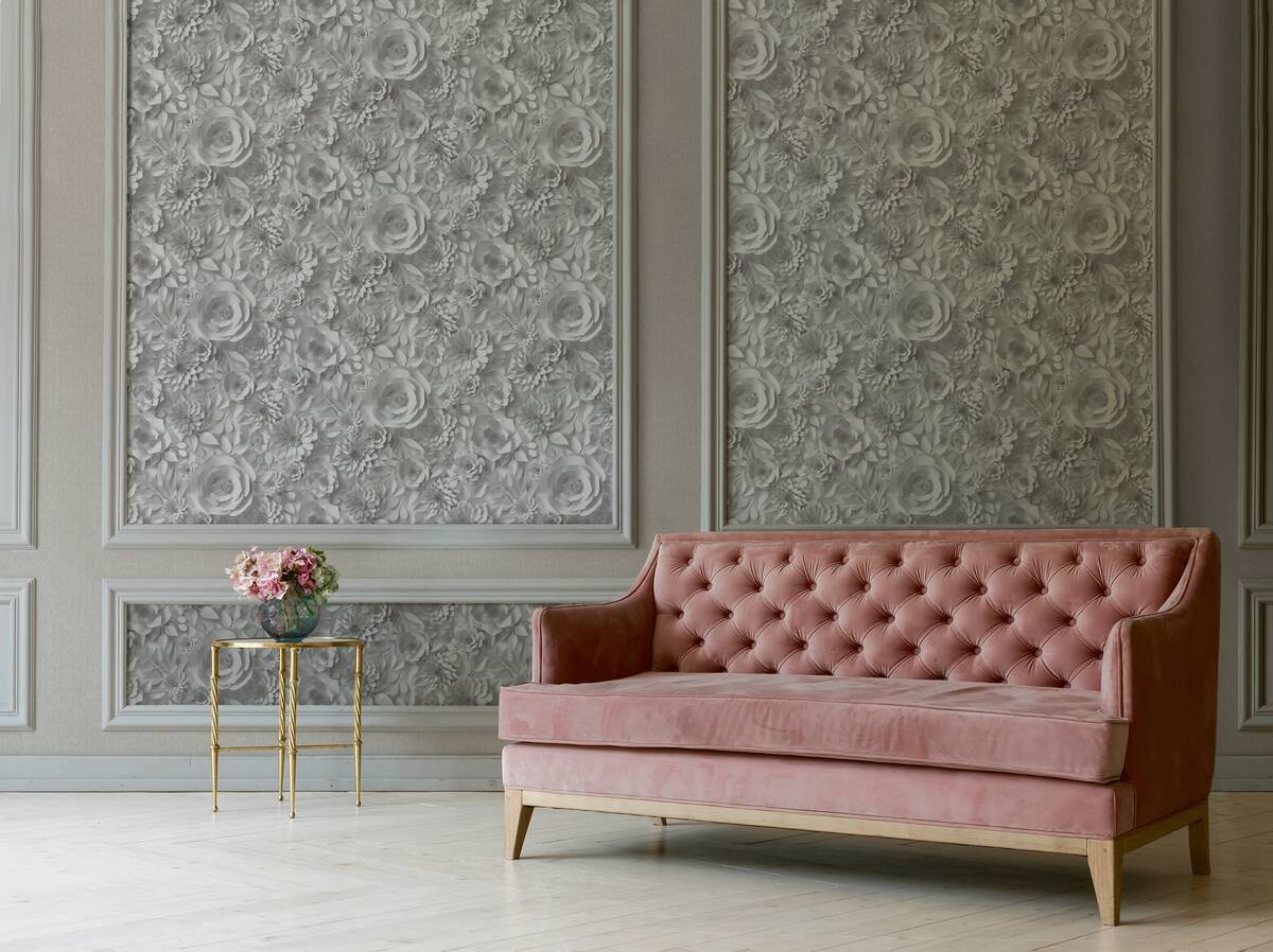 A.S.Creation Vliestapete Floral grau B/H: ca. 0,53x10,05 cm