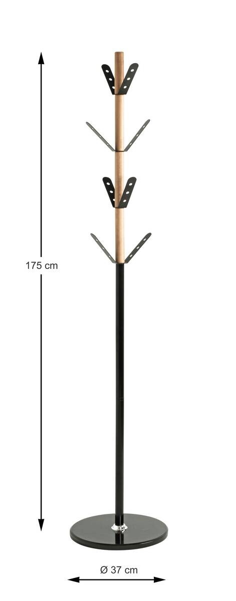 Garderobenständer natur schwarz H/D: ca. 179x37 cm