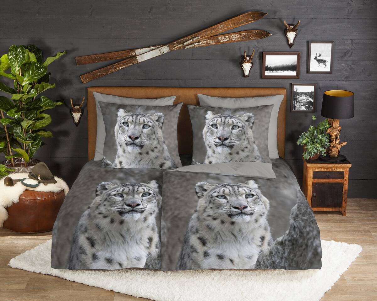 Baumwoll Bettwäsche Chief Flanell grau Baumwolle B/L: ca. 155x220 cm