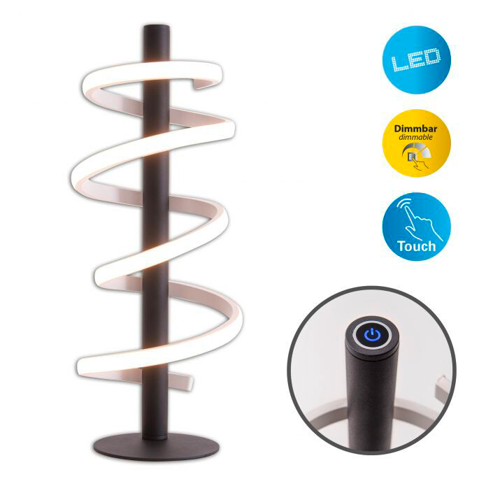 Näve Leuchten LED Tischleuchte NV3183322 schwarz Opal Metall Kunststoff H/T: ca. 50x20 cm null 1 Brennstellen