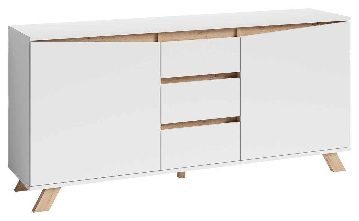 Sideboard VALENTIN weiß Eiche Nachbildung B/H/T: ca. 160x80x38 cm