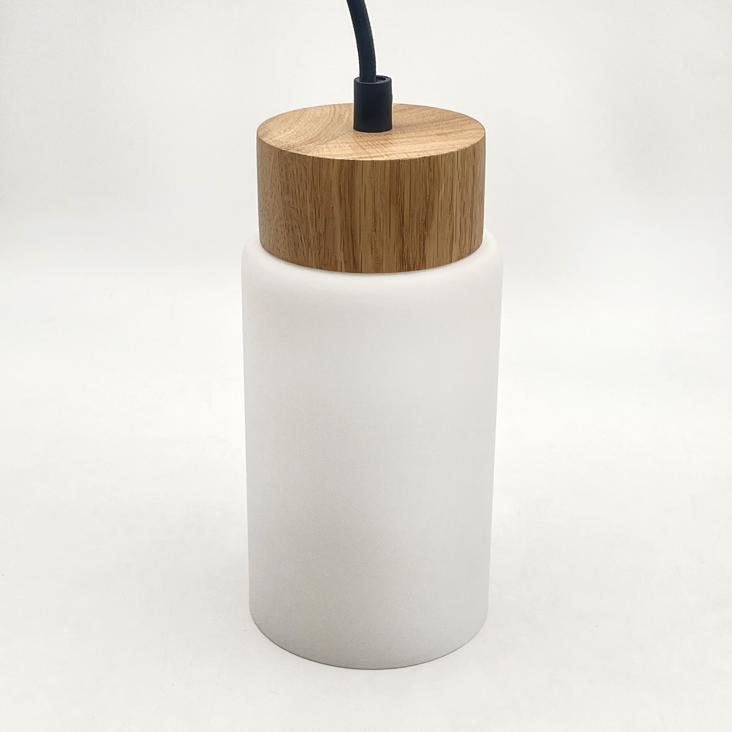 Lamkur Hängeleuchte Marcus schwarz Glas Holz Stahl B/H/L: ca. 20x10x20 cm E27 1 Brennstellen