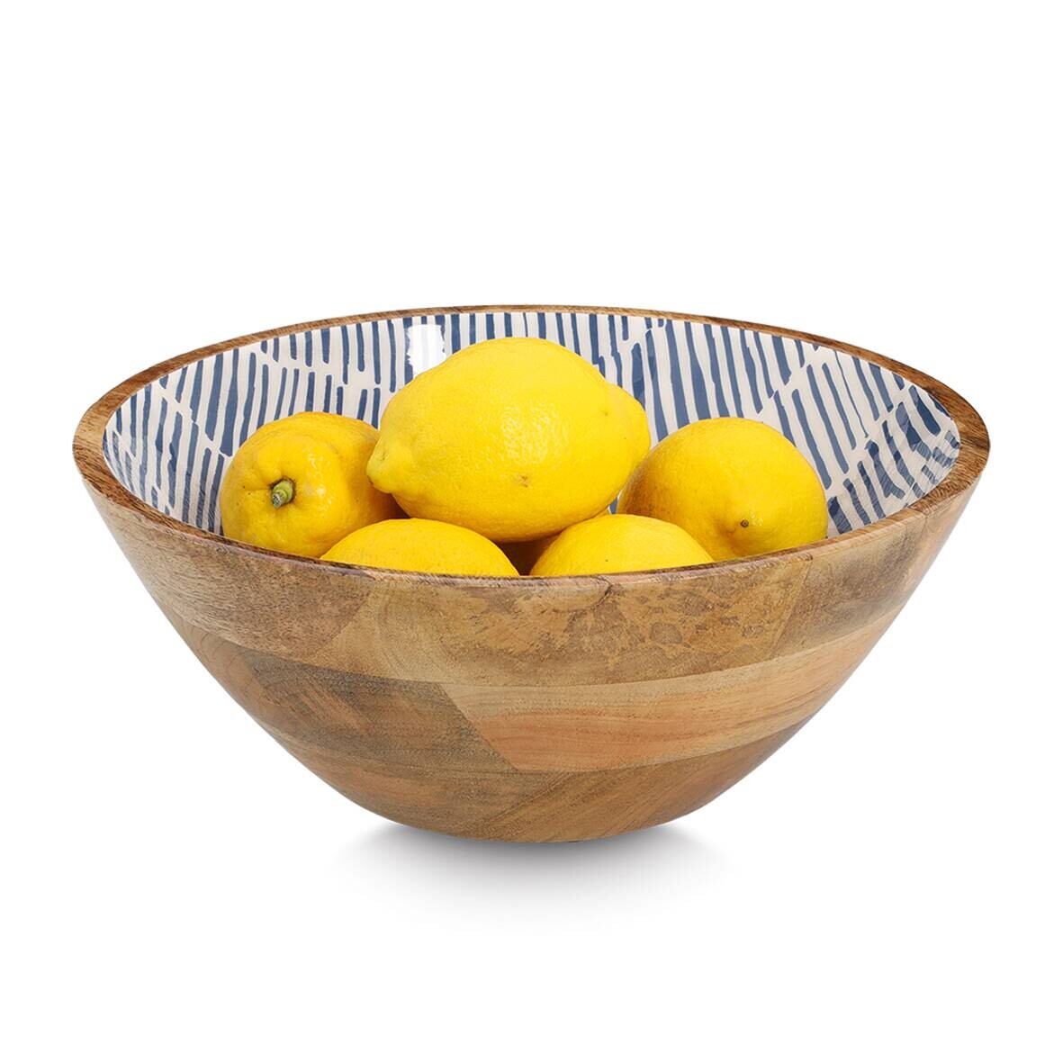 Zeller Schale blau Holz B/H/L: ca. 30x12x30 cm