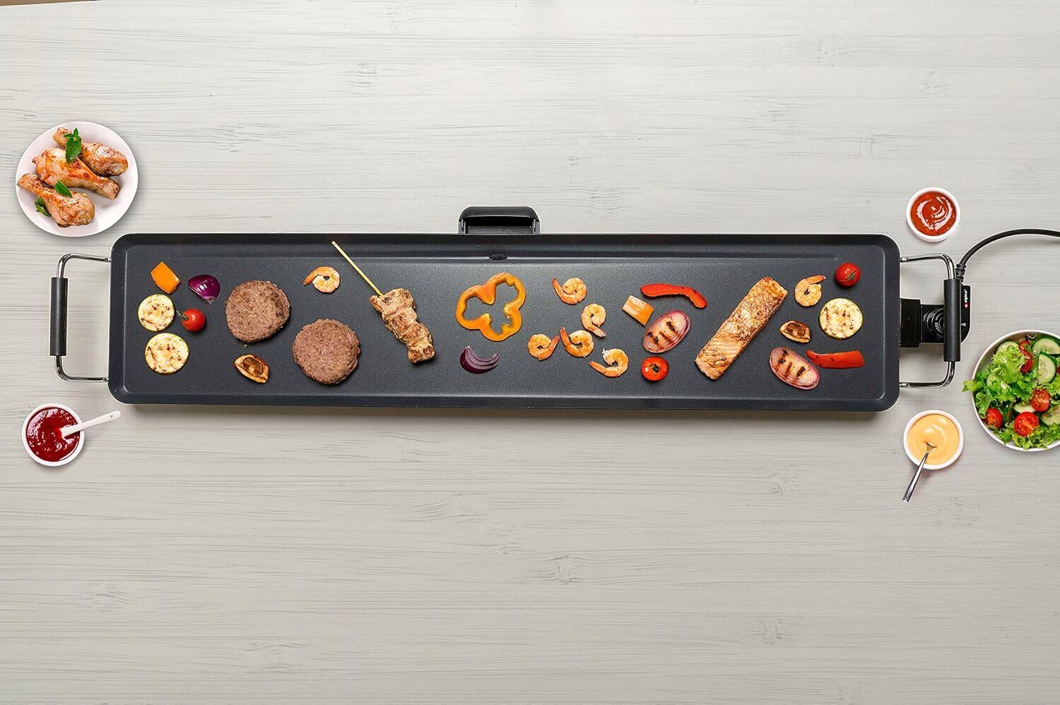 alpina Elektro-Tischgrill schwarz Metall B/L: ca. 100x20 cm