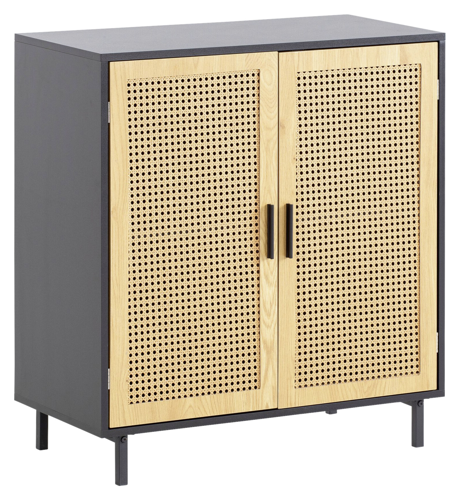 Sideboard schwarz Eiche Optik B/H/T: ca. 80x86,5x40 cm Sideboard schwarz Eiche Optik B/H/T: ca. 80x86,5x40 cm