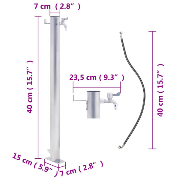 vidaXL Wassersäule silber