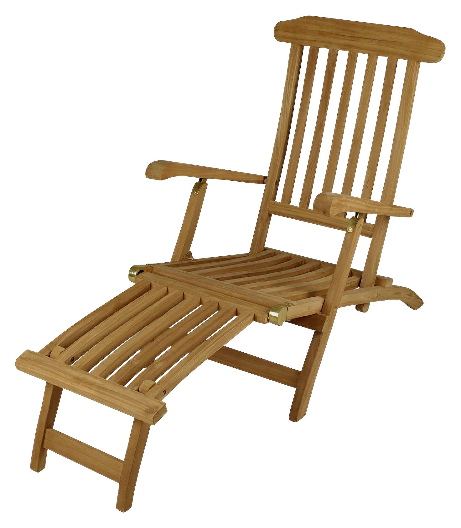 VCM Gartenliege Florentine braun Holz B/H/L: ca. 60x90x160 cm