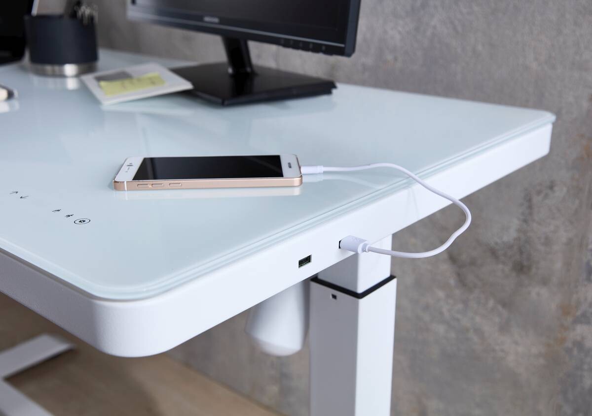 höhenverstellbarer Schreibtisch Lift4Home weiß B/H/T: ca. 120x72x60 cm