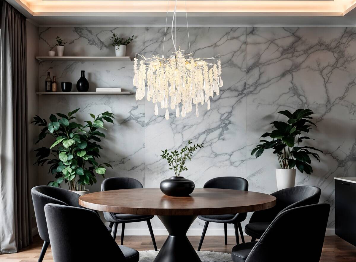 GLOBO Luster klar silber Metall Glas H/D: ca. 120x60 cm E14 8 Brennstellen