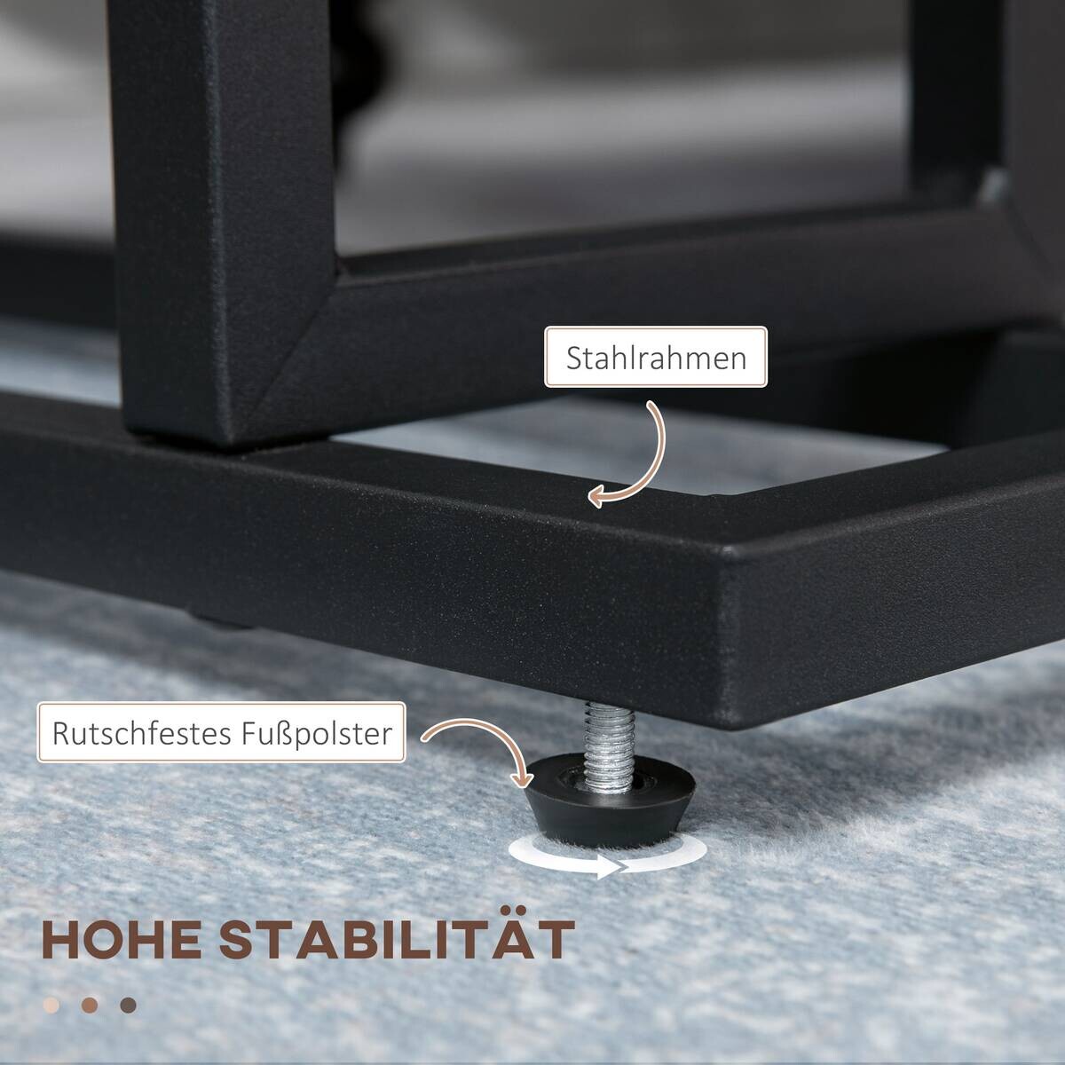 HOMCOM Beistelltisch schwarz Spanplatte B/H/L: ca. 19x49x55 cm