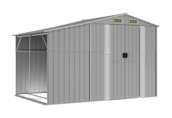 vidaXL Gartenhaus grau B/H/T: ca. 277x179x192,5 cm