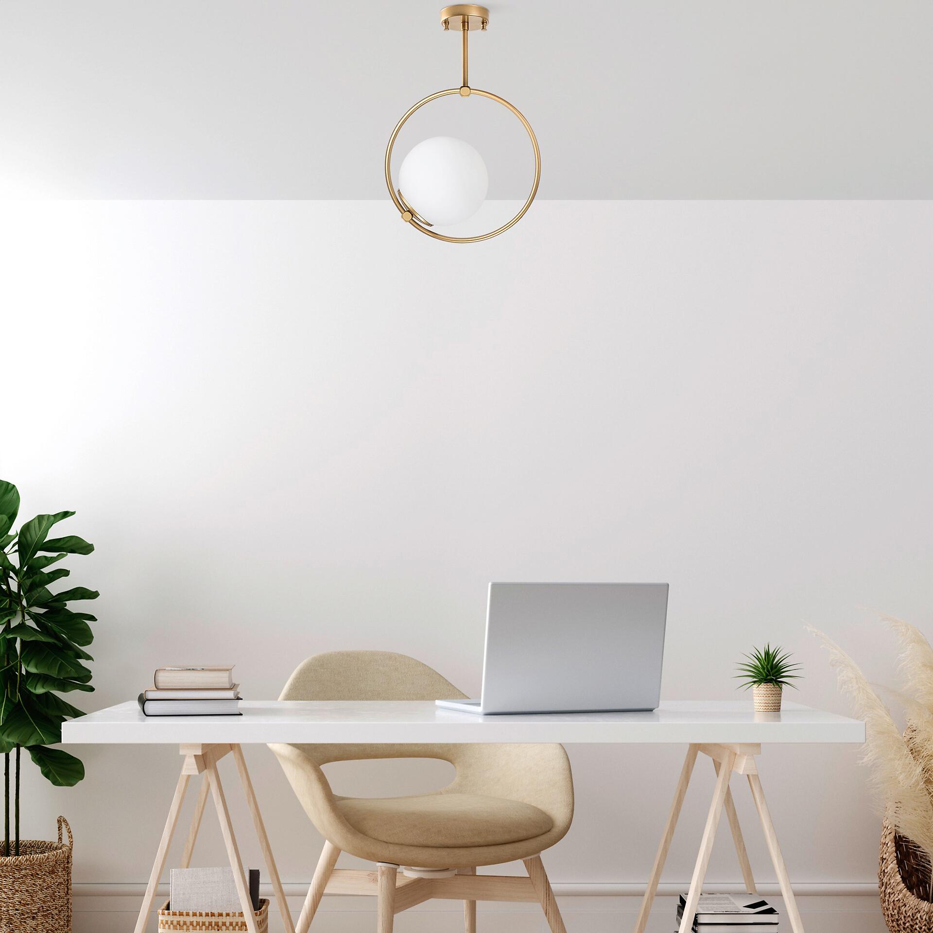 Opviq Deckenleuchte Dolunay-3903 gold B/H/T/L: ca. 26x39x15x26 cm E27 1 Brennstellen