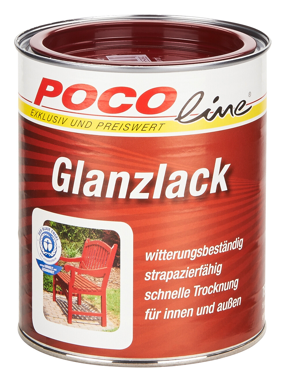POCOline Acyl Buntlack bordeauxrot glänzend ca. 0,75 l