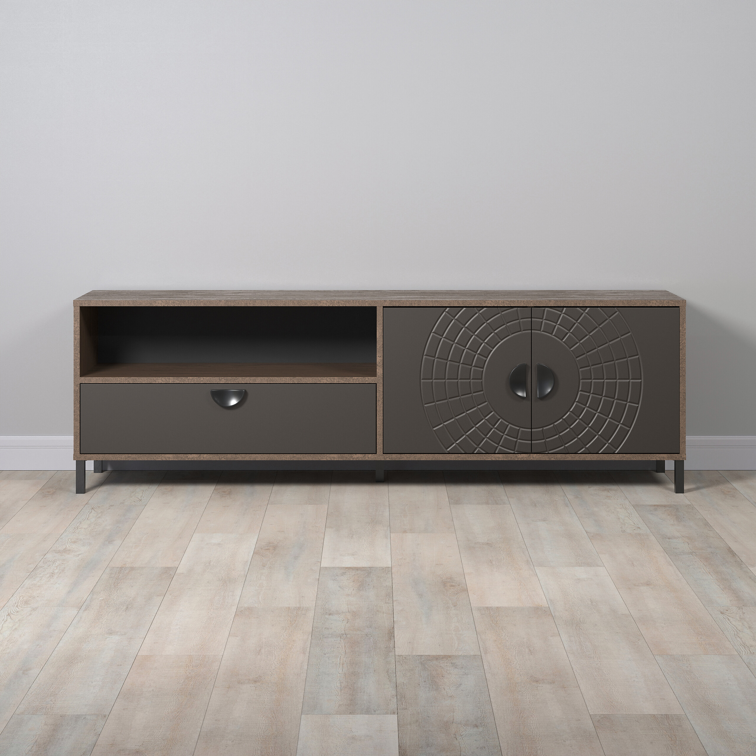 Lowboard Fusion Eiche dunkel Nachbildung bronze Optik B/H/T: ca. 183x55x40 cm