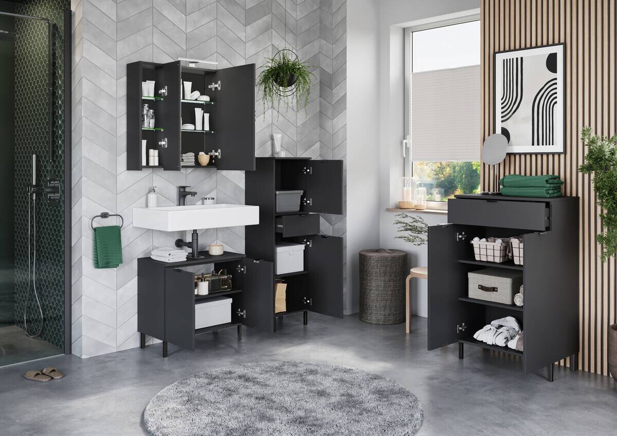 Kommode 1981-547 Graphit Optik B/H/T: ca. 60x97x34 cm