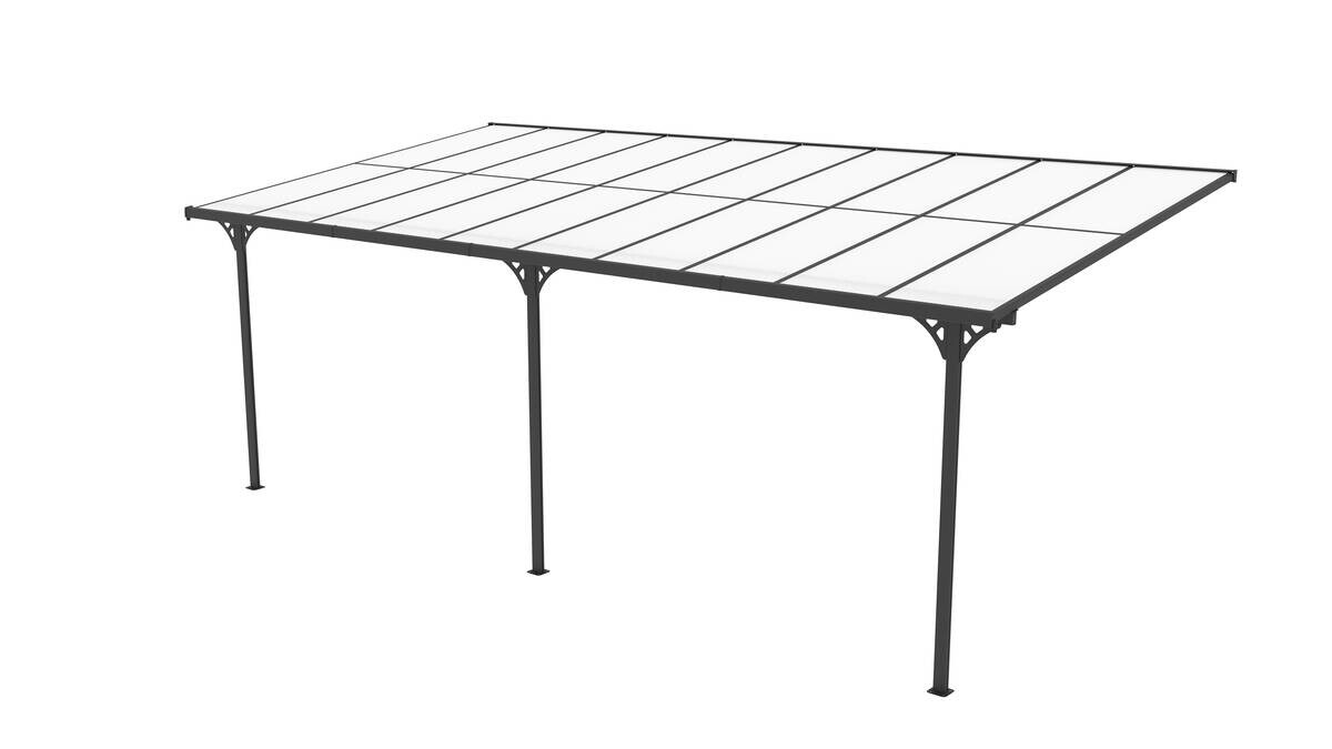 Westmann Terrassenüberdachung Bruce schwarz Aluminium B/H/L: ca. 617x270x300 cm