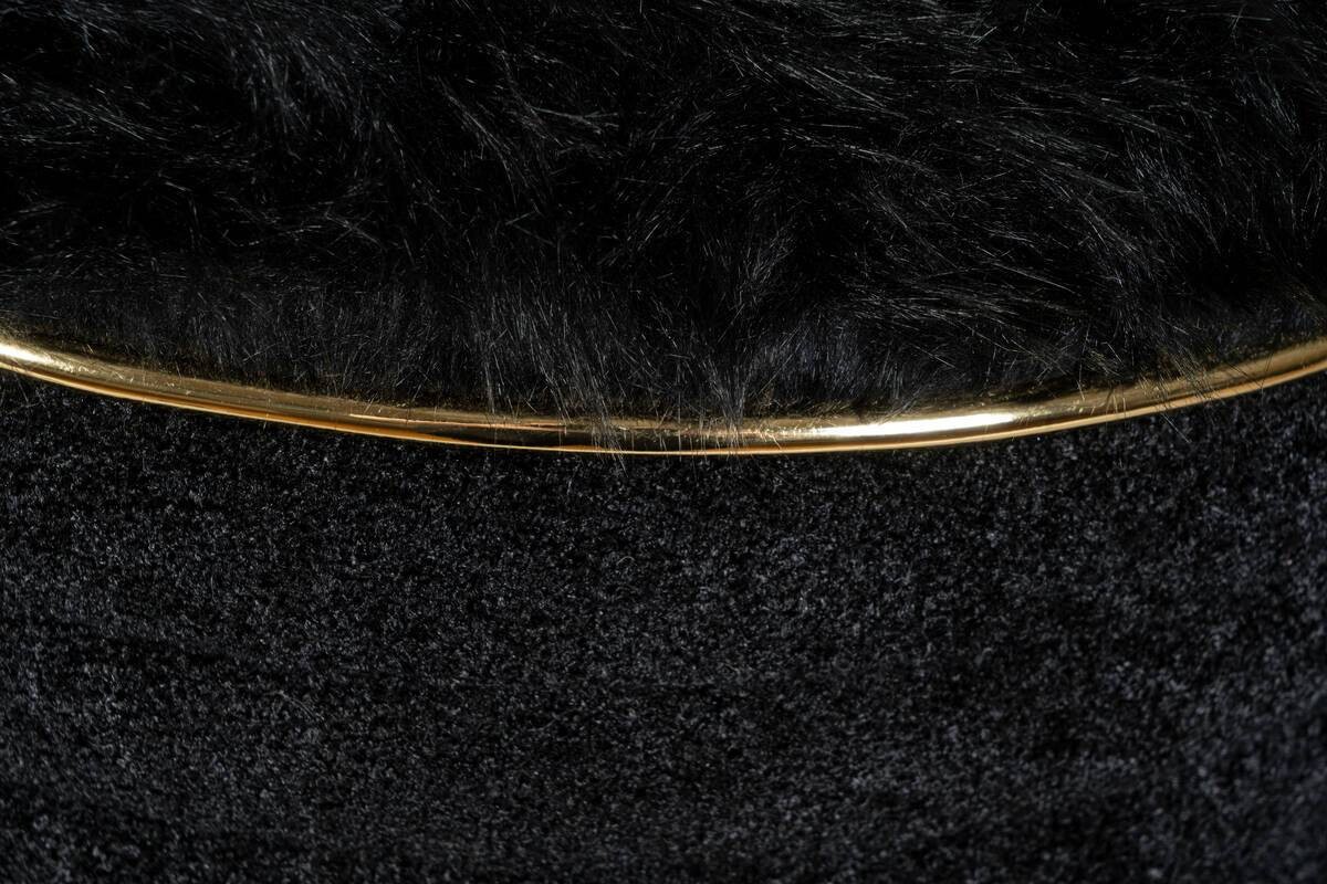 360 Living Hocker Doric 310 schwarz gold H/D: ca. 50x42 cm