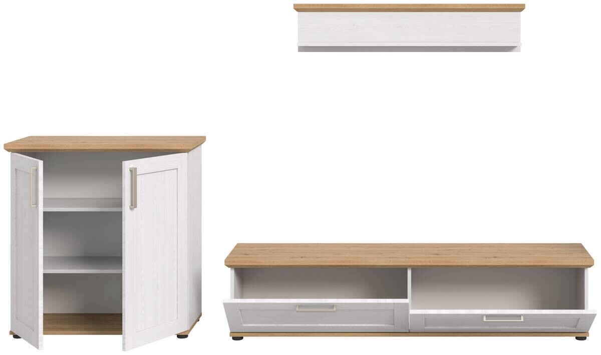 Wohnwand VERONA Lärche Nachbildung Eiche Nachbildung B/H/T: ca. 260x151x40 cm