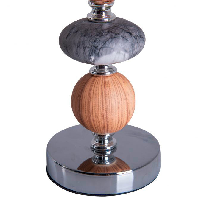 Näve Leuchten Keramik Tischleuchte NV3183516 grau Keramik Stoff H/D: ca. 36x20 cm E14 1 Brennstellen