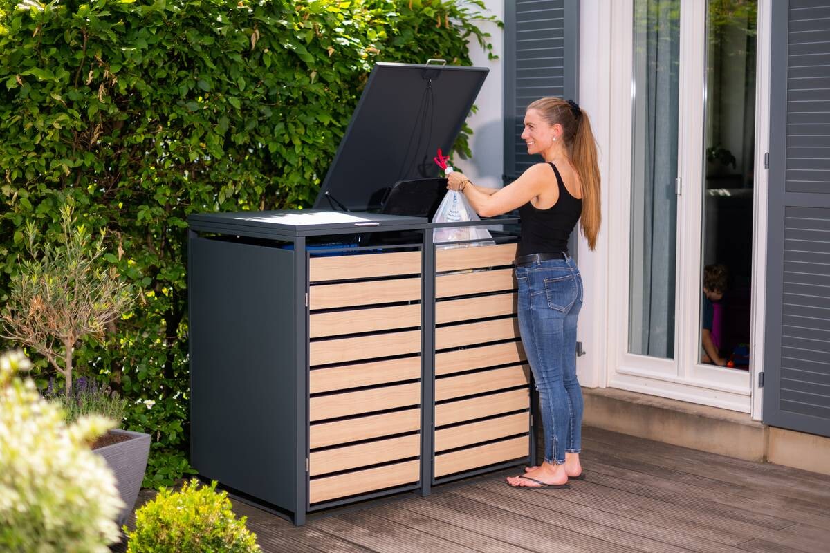Westmann Mülltonnenbox 2x 240 Liter anthrazit B/H/T: ca. 132x116x80 cm