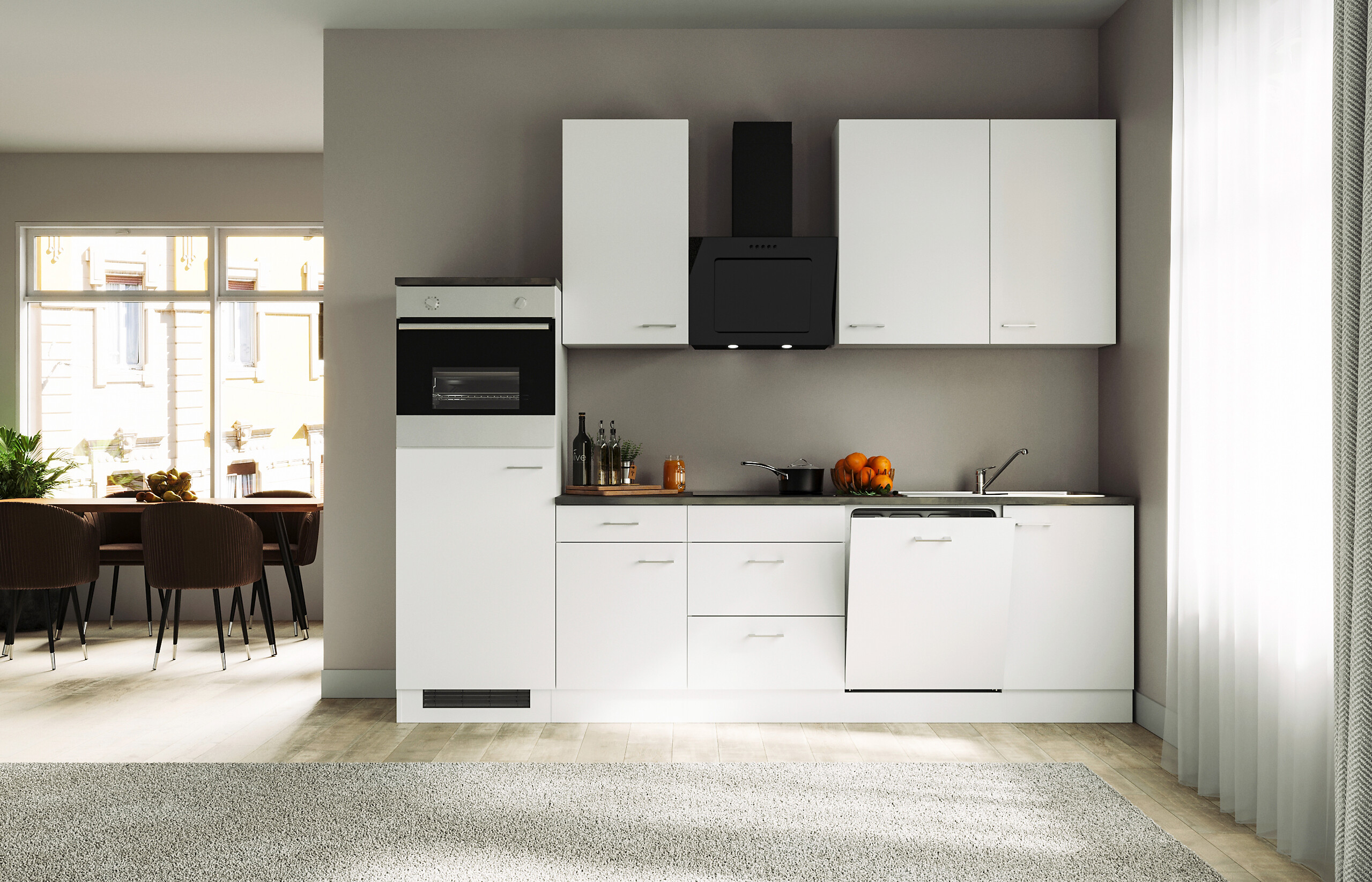 Küchenblock Lucca weiß matt B/H/T: ca. 280x234x60 cm