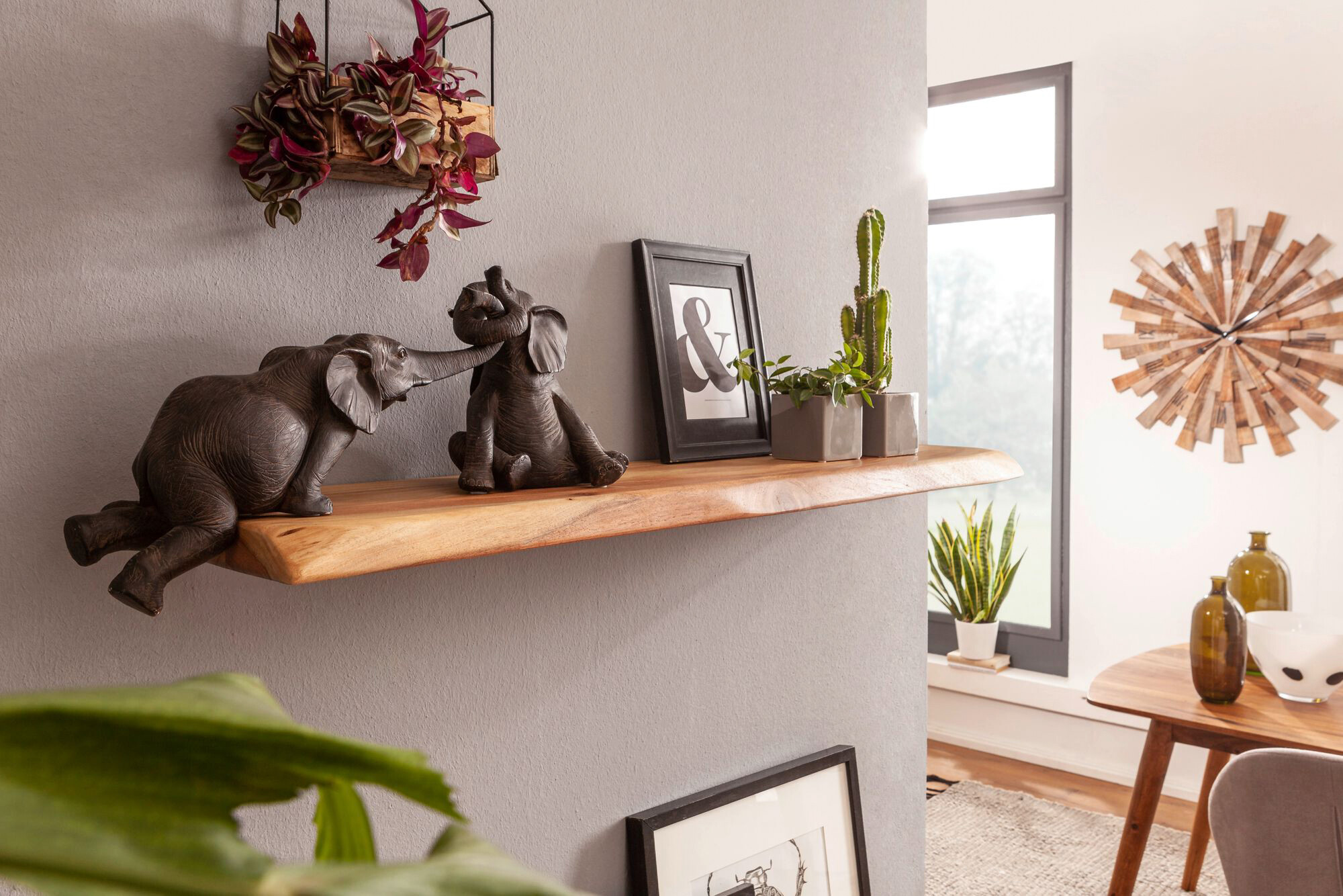 Wandregal natur B/H/T: ca. 80x4x25 cm