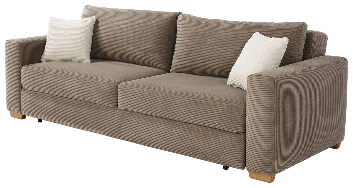 Schlafsofa taupe Polyester B/H/T: ca. 237x90x104 cm